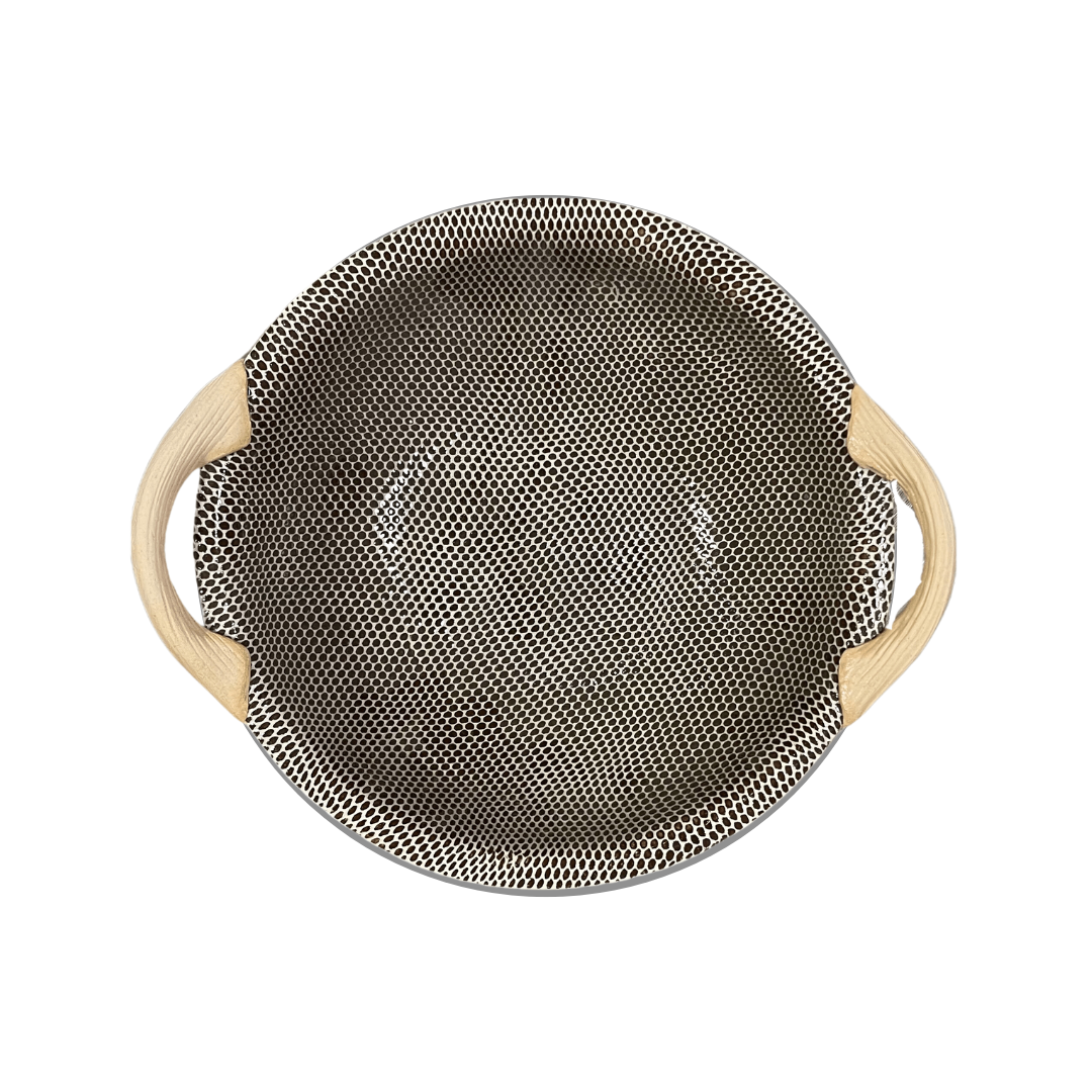 9" Veg Bowl with Handles / Honeycomb Chestnut