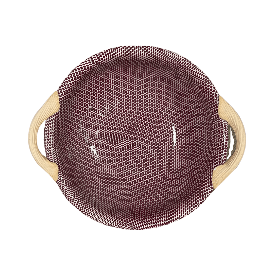 9" Veg Bowl with Handles / Honeycomb Bordeaux