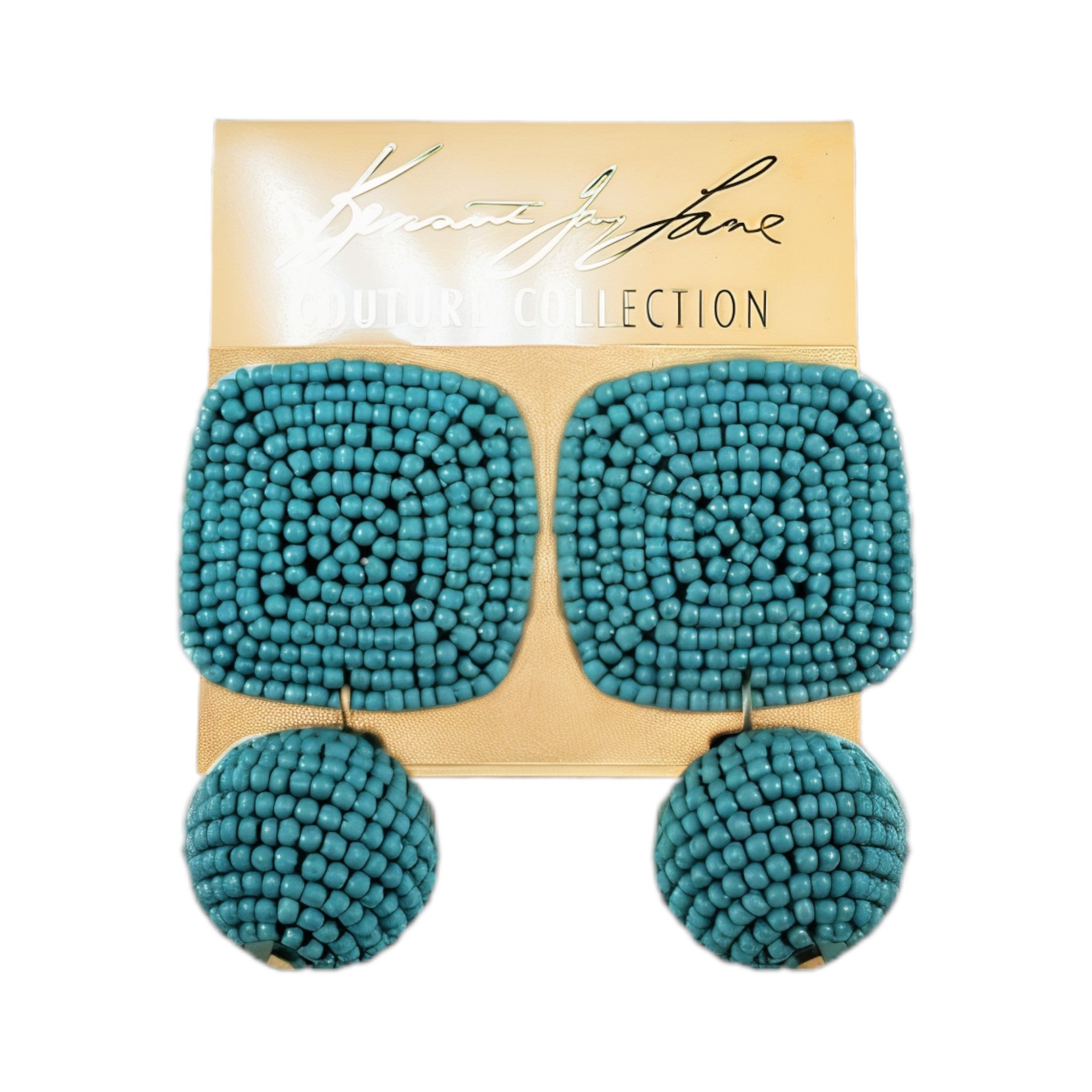 2" Beaded Turquoise Drop Earring