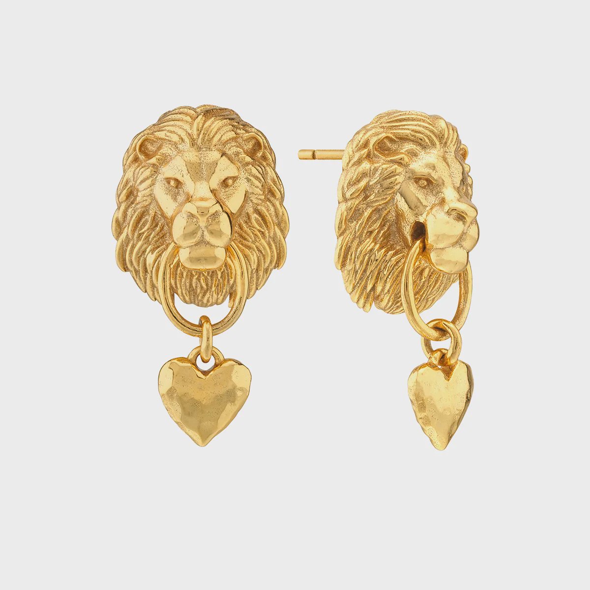 Lionheart Post Earrings / Gold