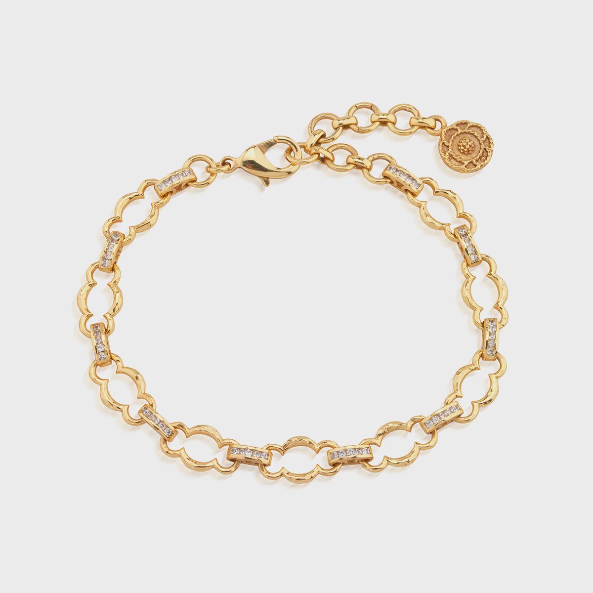 Maharani Petite Chain Bracelet, 7"+2" - Clear Cubic Zirconia