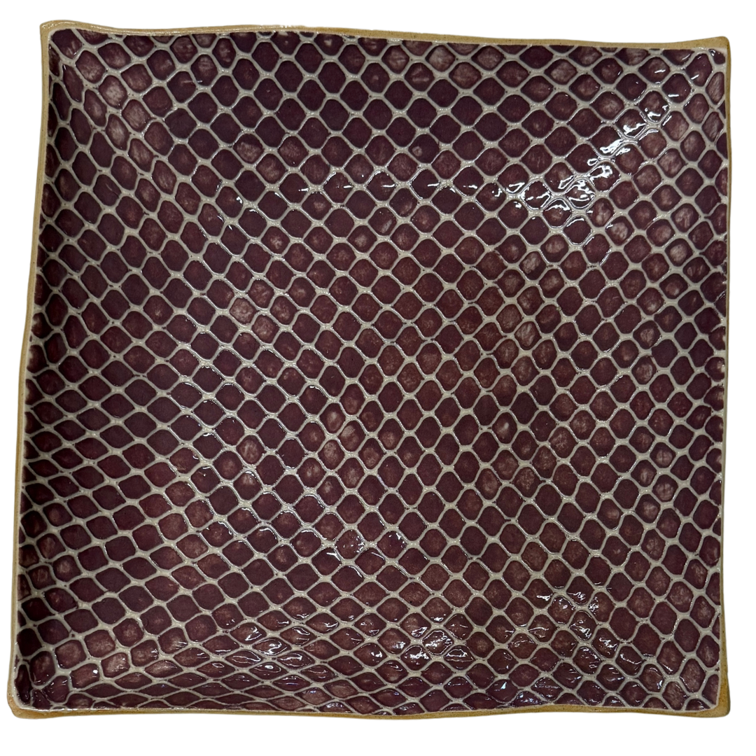 11" Square Tray/ Taj Berry