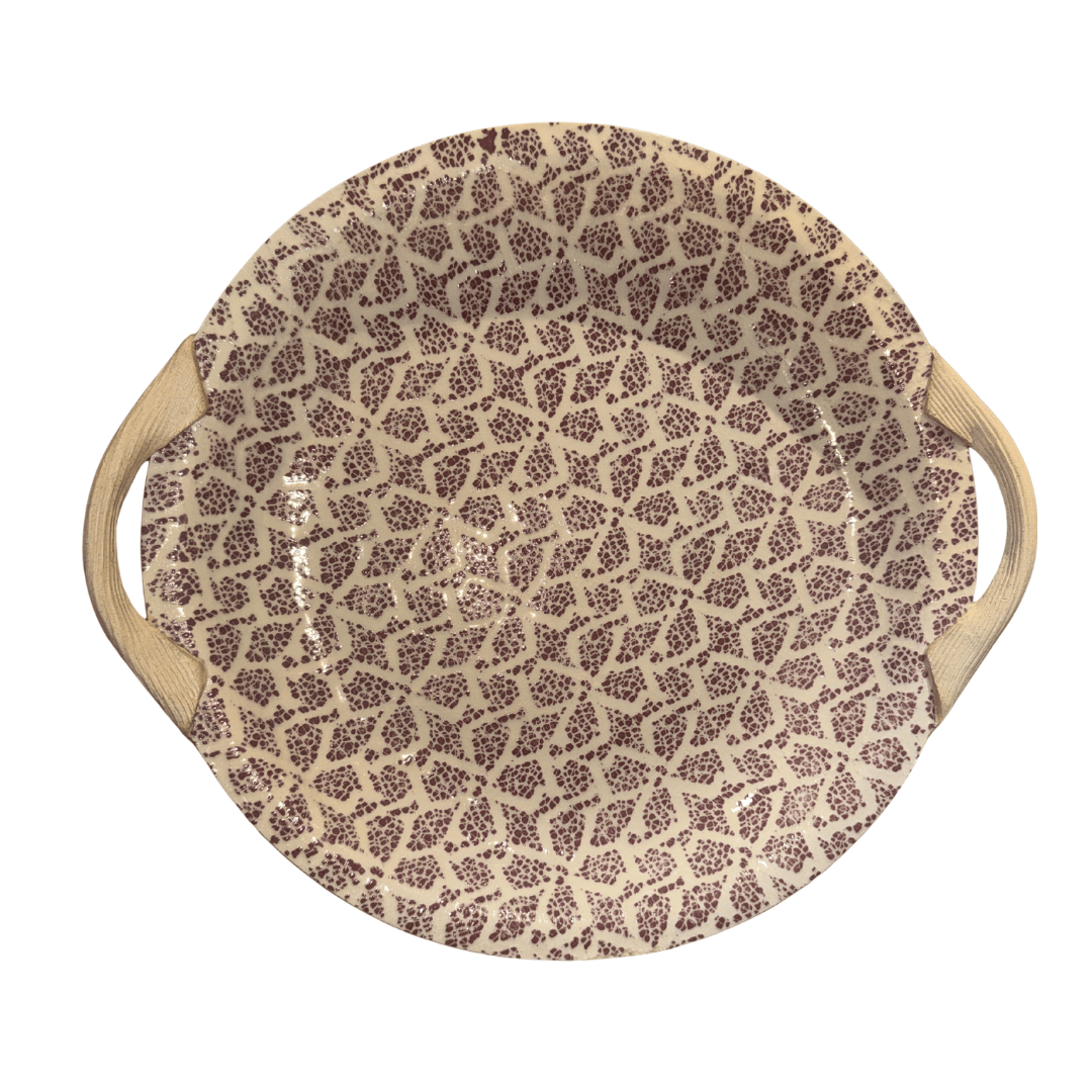 13" Round w/ Handles / Pinwheel Berry