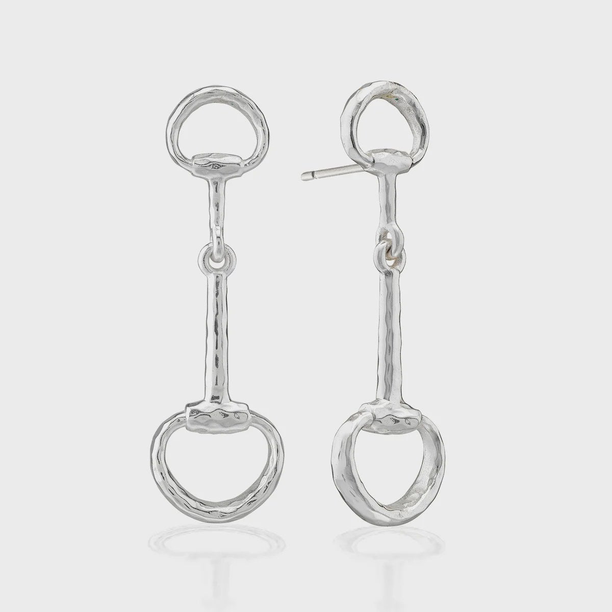 Equestrian Snaffle Bit Earrings - Silver
