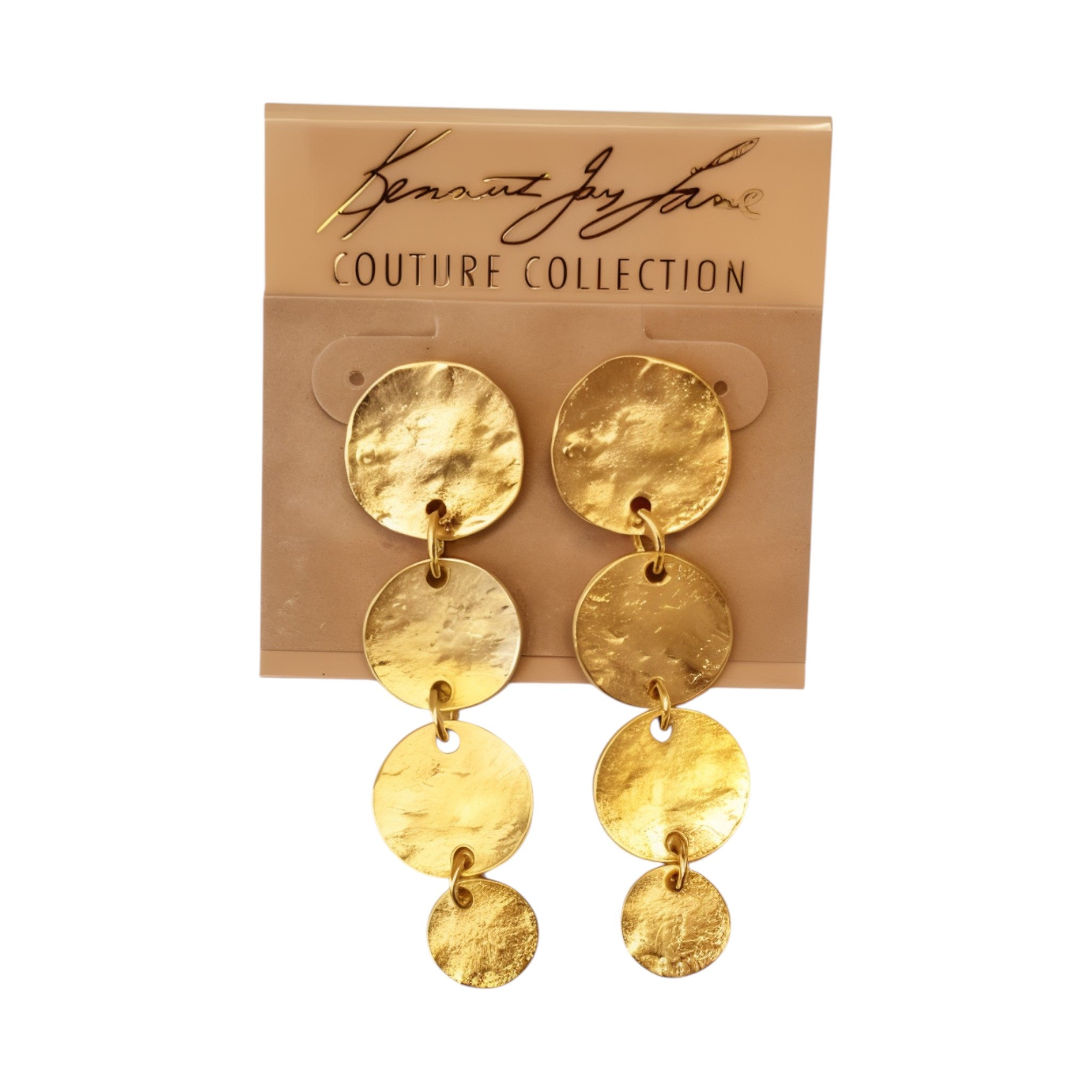 3" Satin Gold 4 Coin Earring