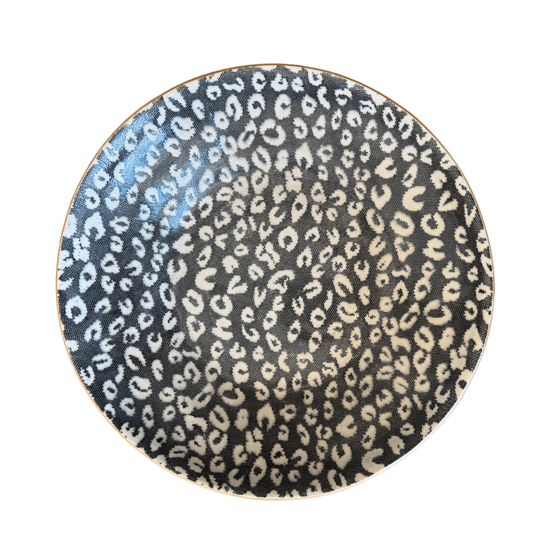 16" Centerpiece Bowl / Leopard  Black
