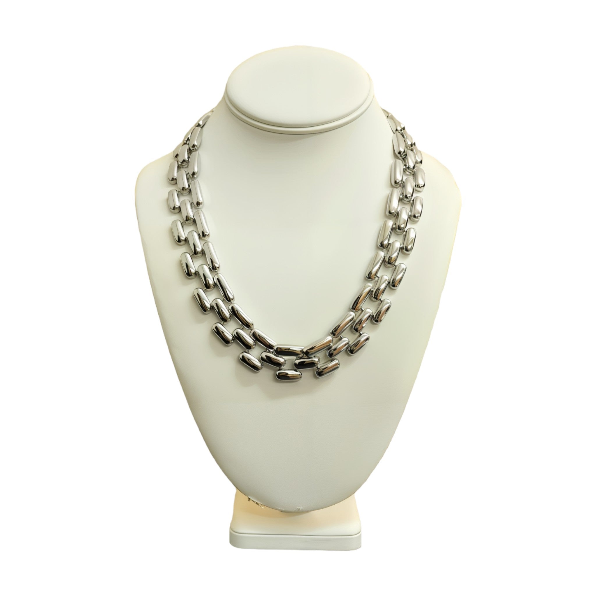 20" Silver Square Link Chain Necklace