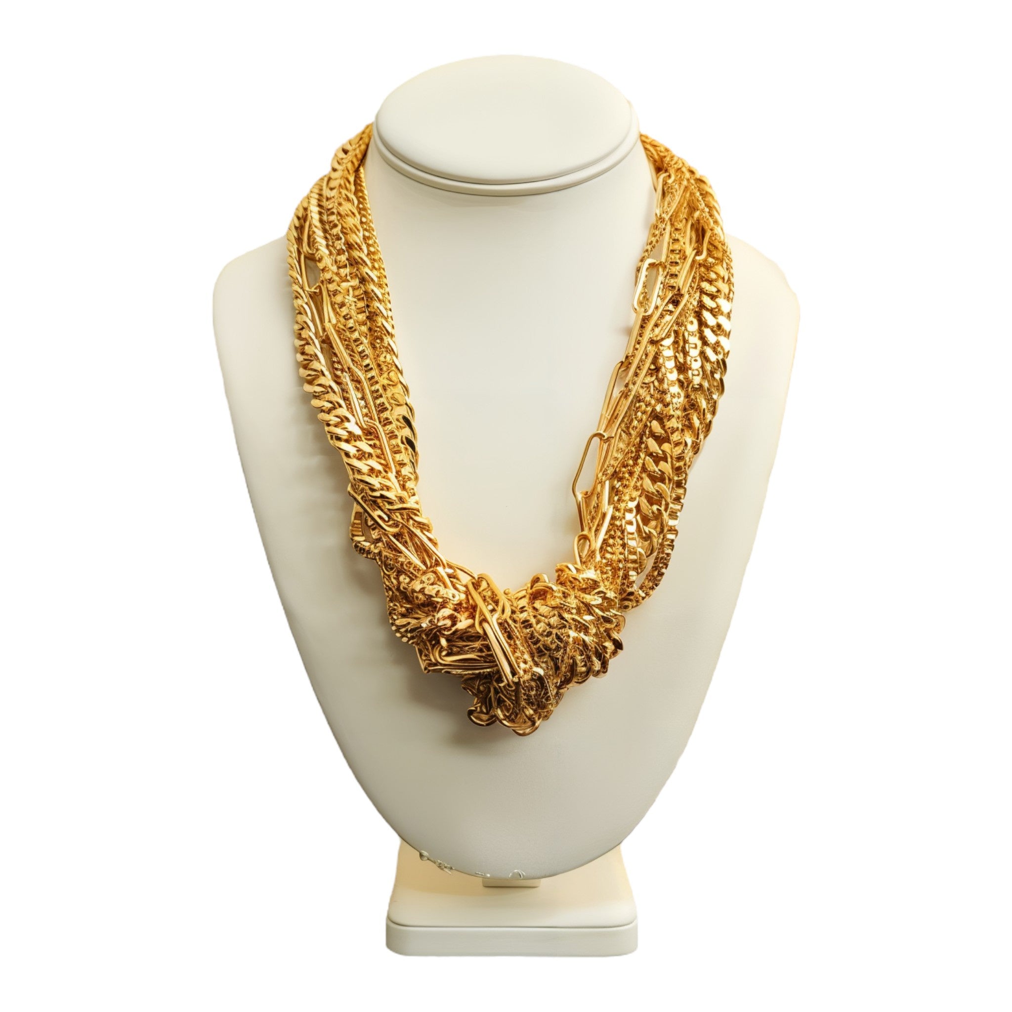 20" 11-row Mixed Gold Chain Necklace