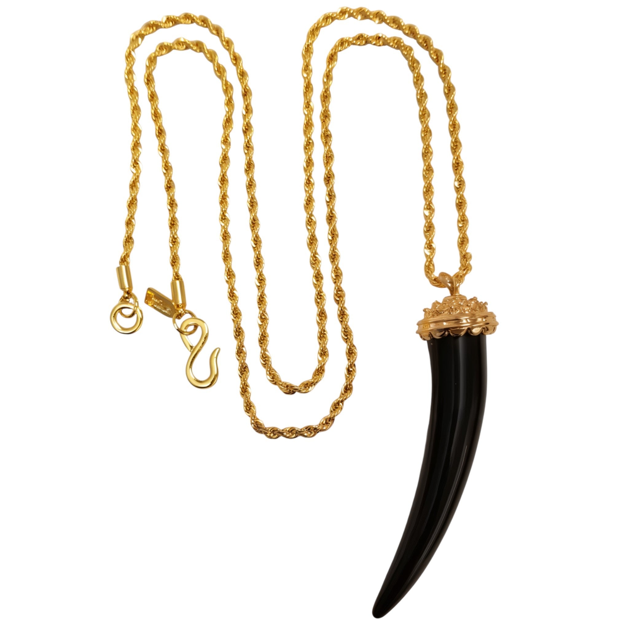 34" Rope Chain w/ Tusk Necklace