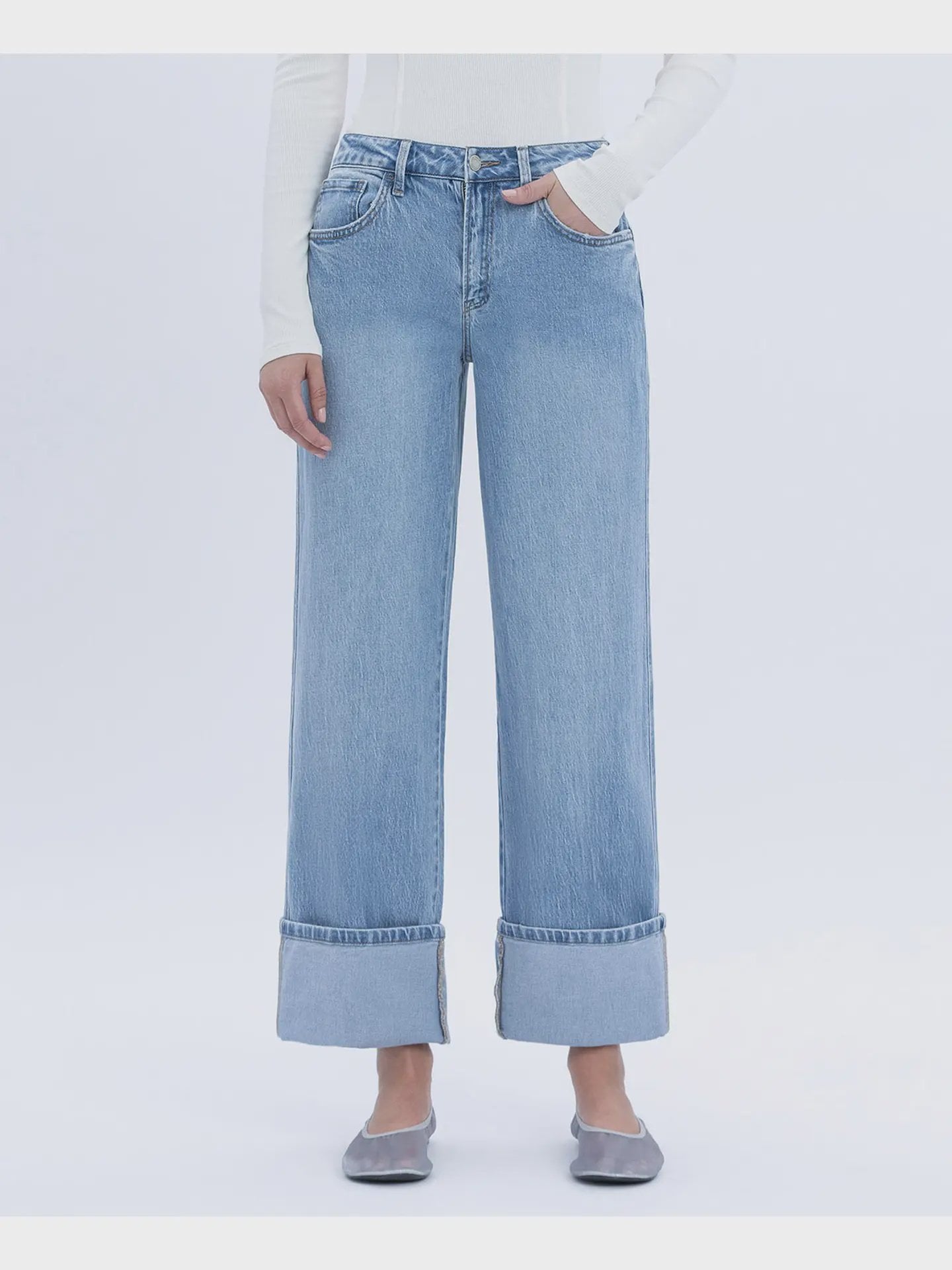 Gabby Super High Rise Cuffed Baggy Straight Leg / Enrapture