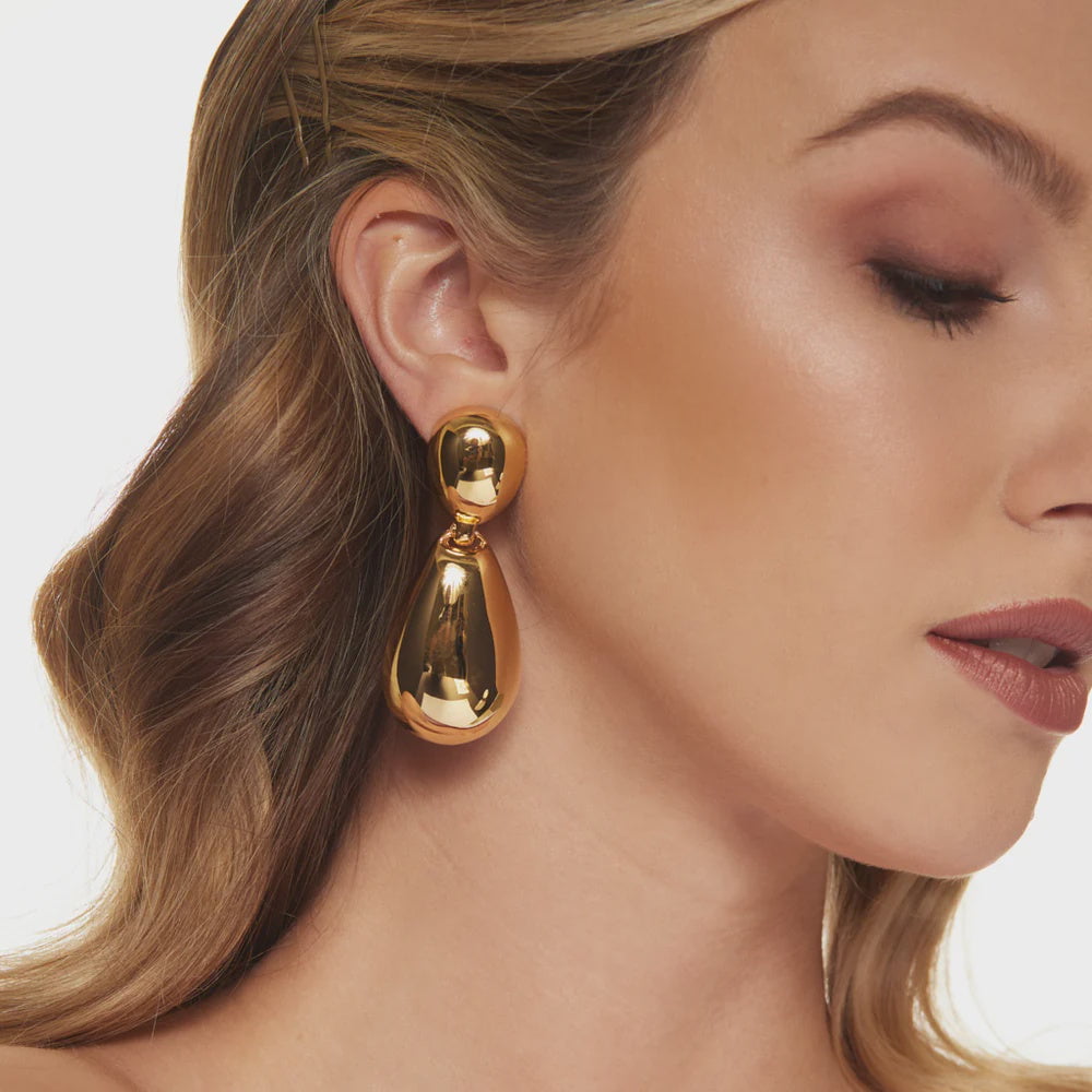 Oval + Teardrop Clip Earring