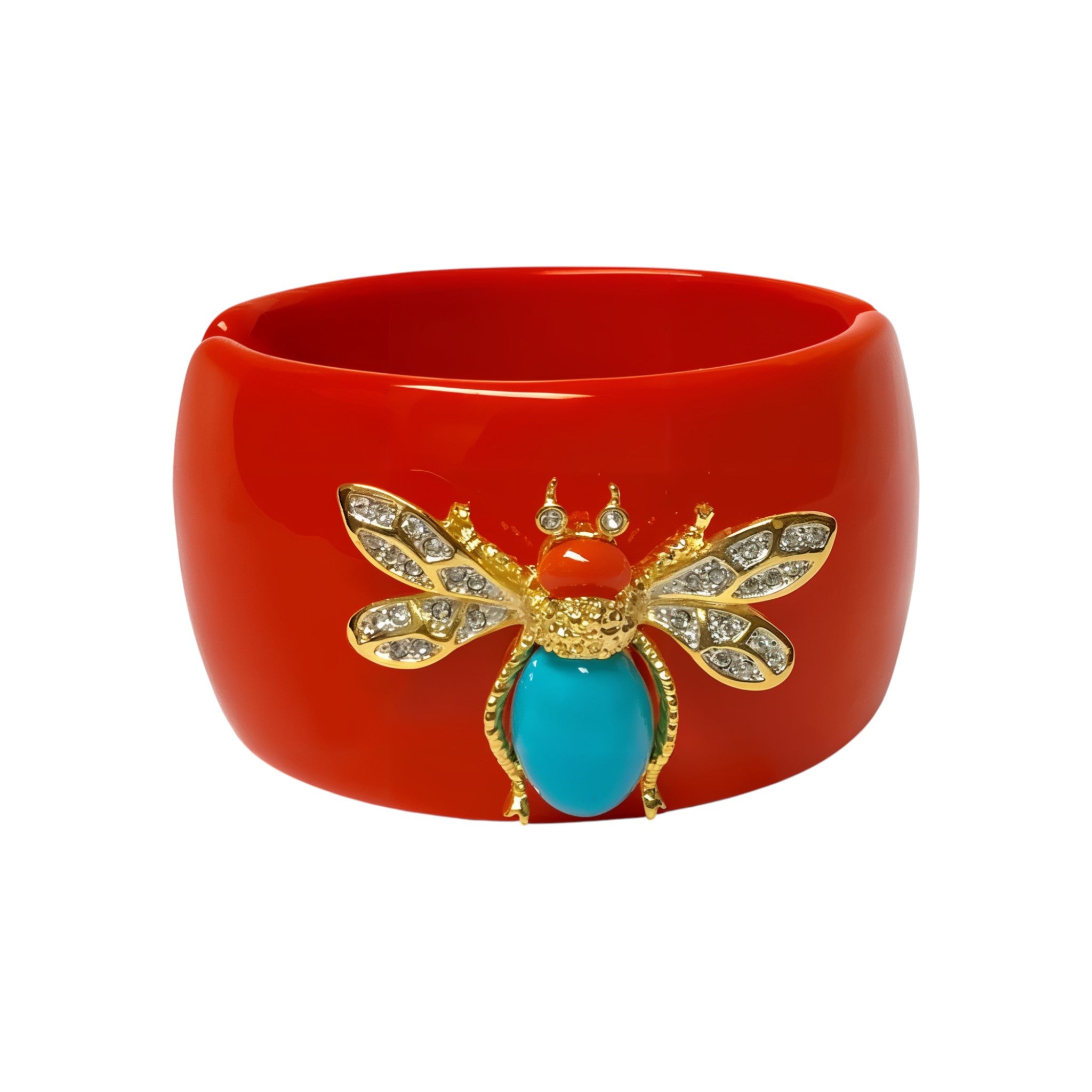 Coral Resin Bee Cuff
