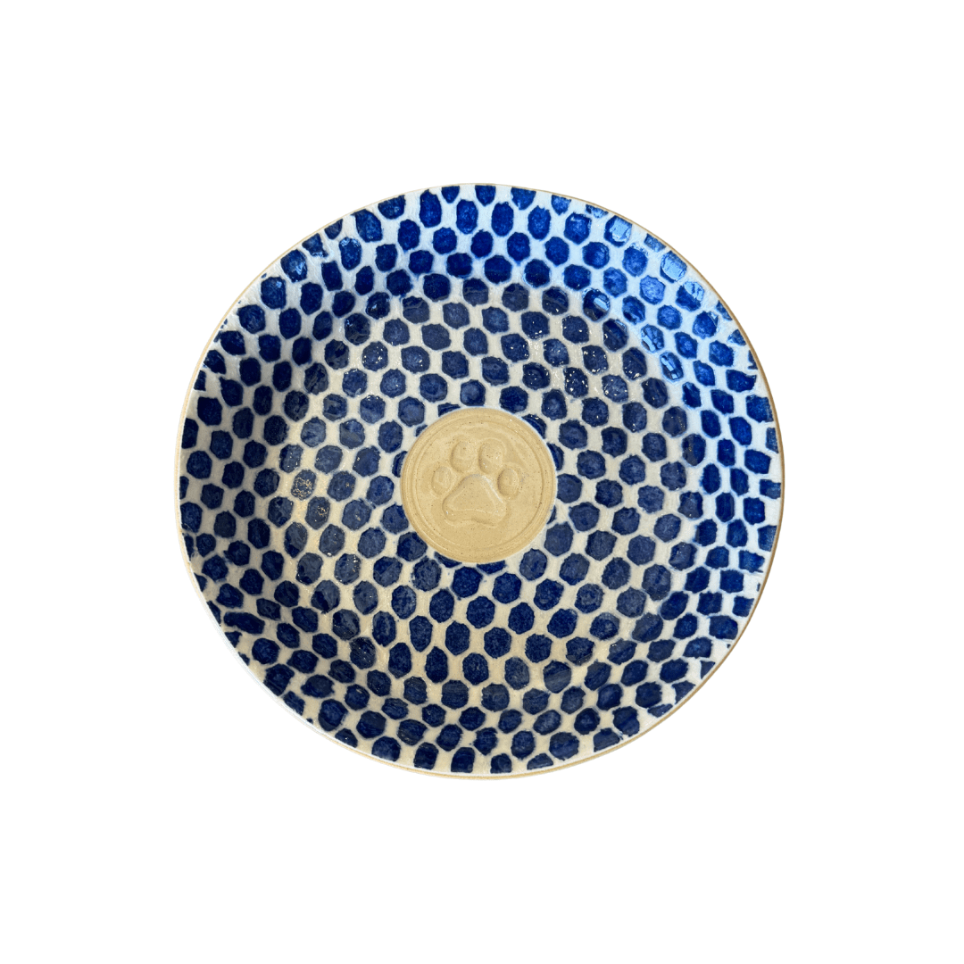 Large Dog Bowl w/ Stamp / Dot Cobalt