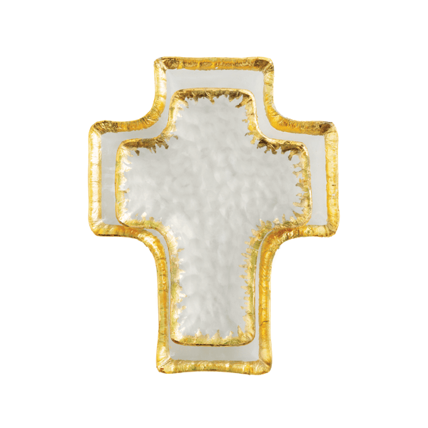 Gold Glass Cross Nested Tidbit Trays