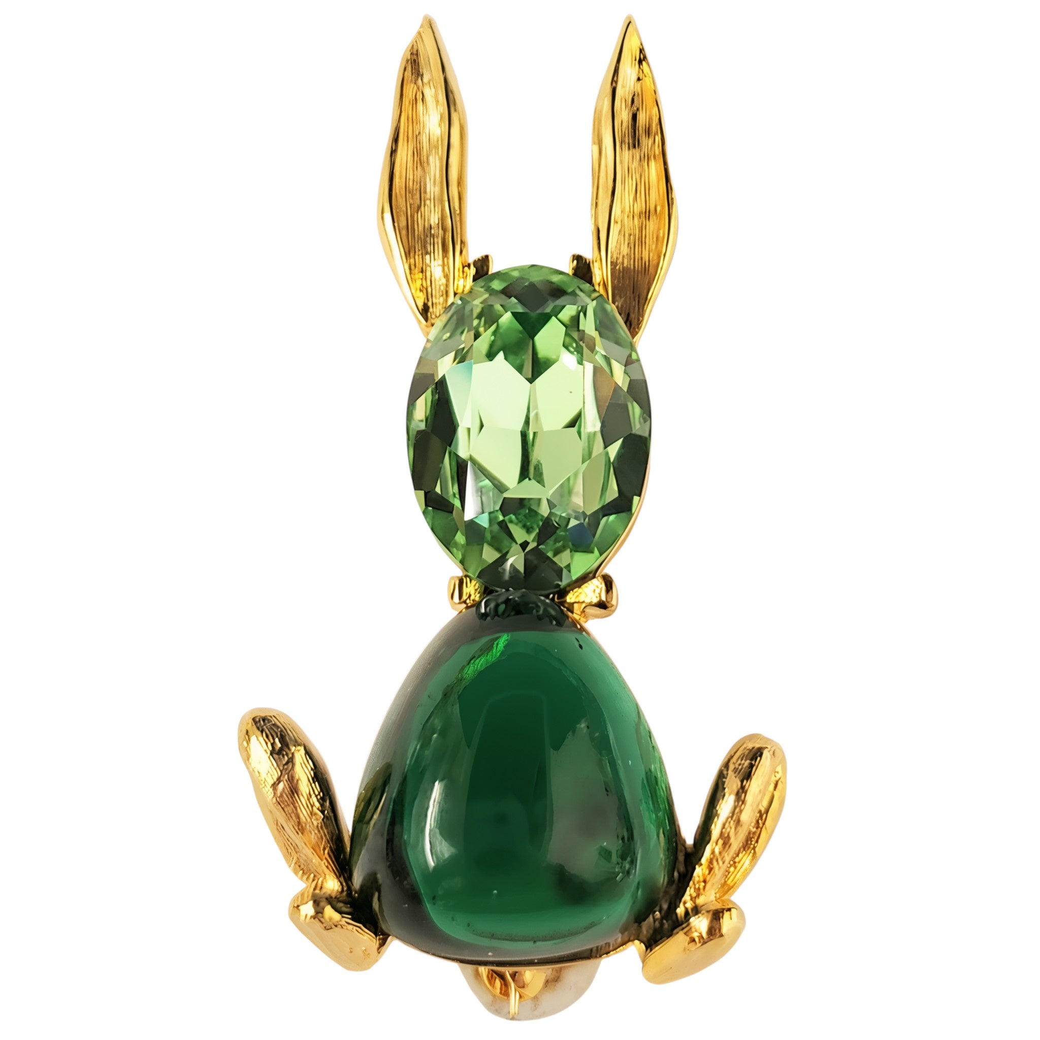 2" Rabbit Pin / Peridot