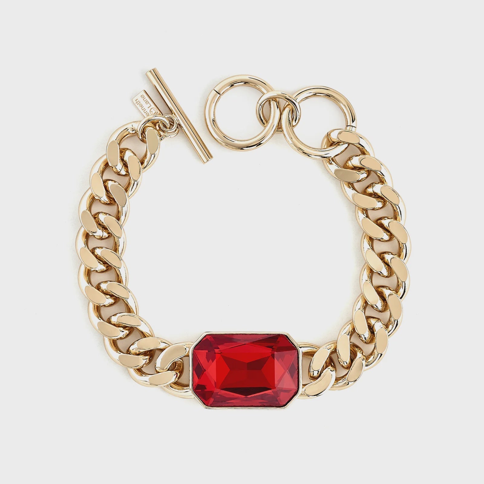 Gold Chain Bracelet w/ Ruby