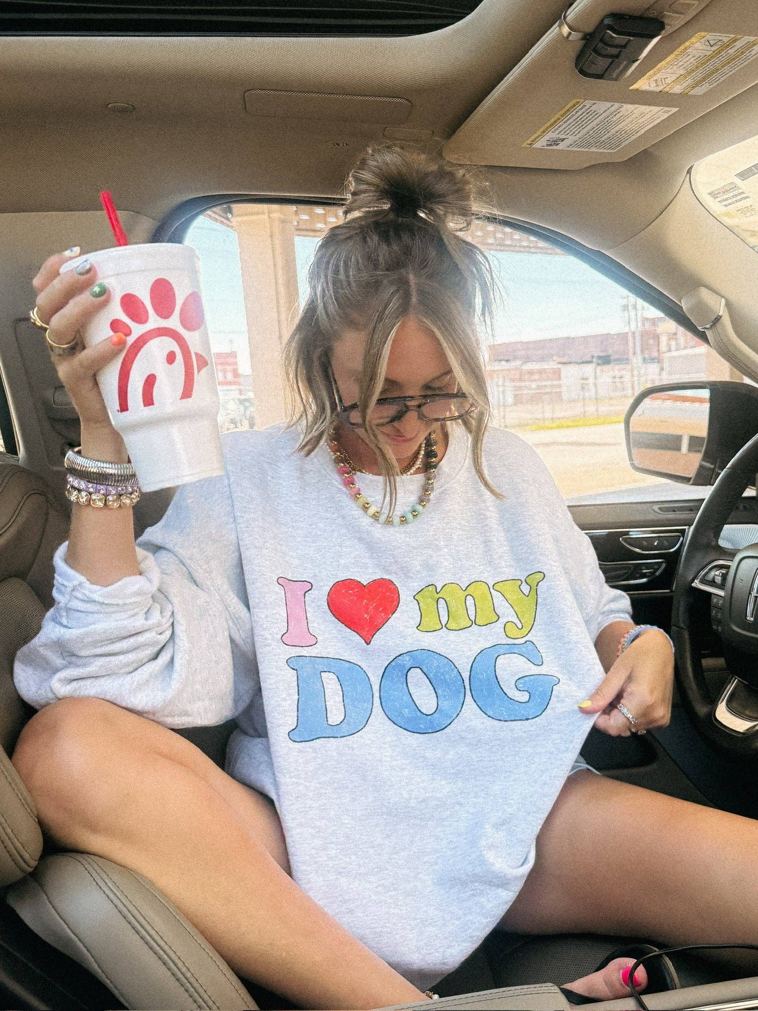 I Heart My Dog Sweatshirt / Ash