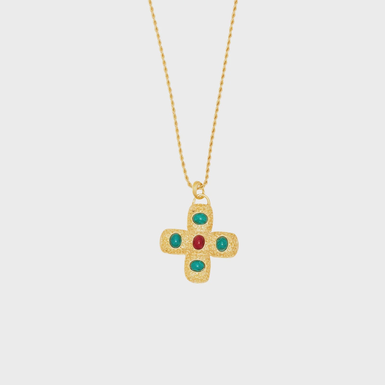 32" Cabochon Cross Necklace