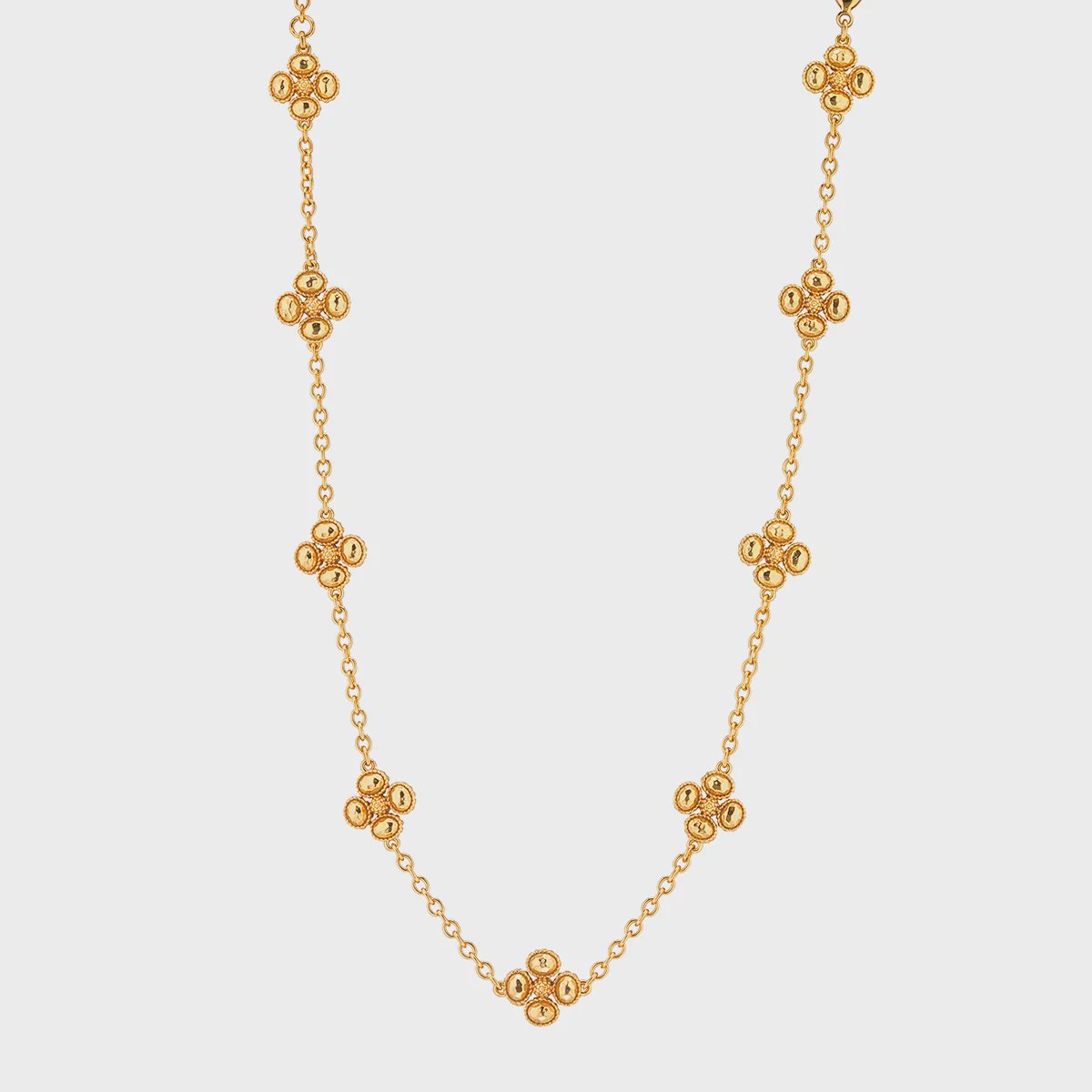 Berry Clover Double Sided Necklace, 16"+2" - Gold