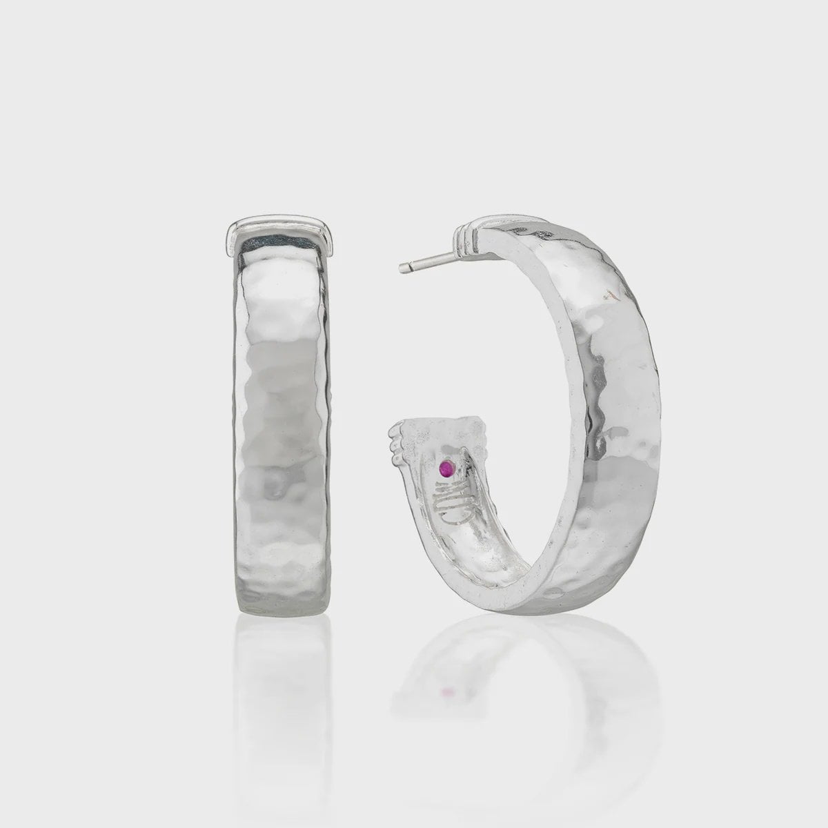 Cleopatra Classic Medium Hoop Earrings - Silver