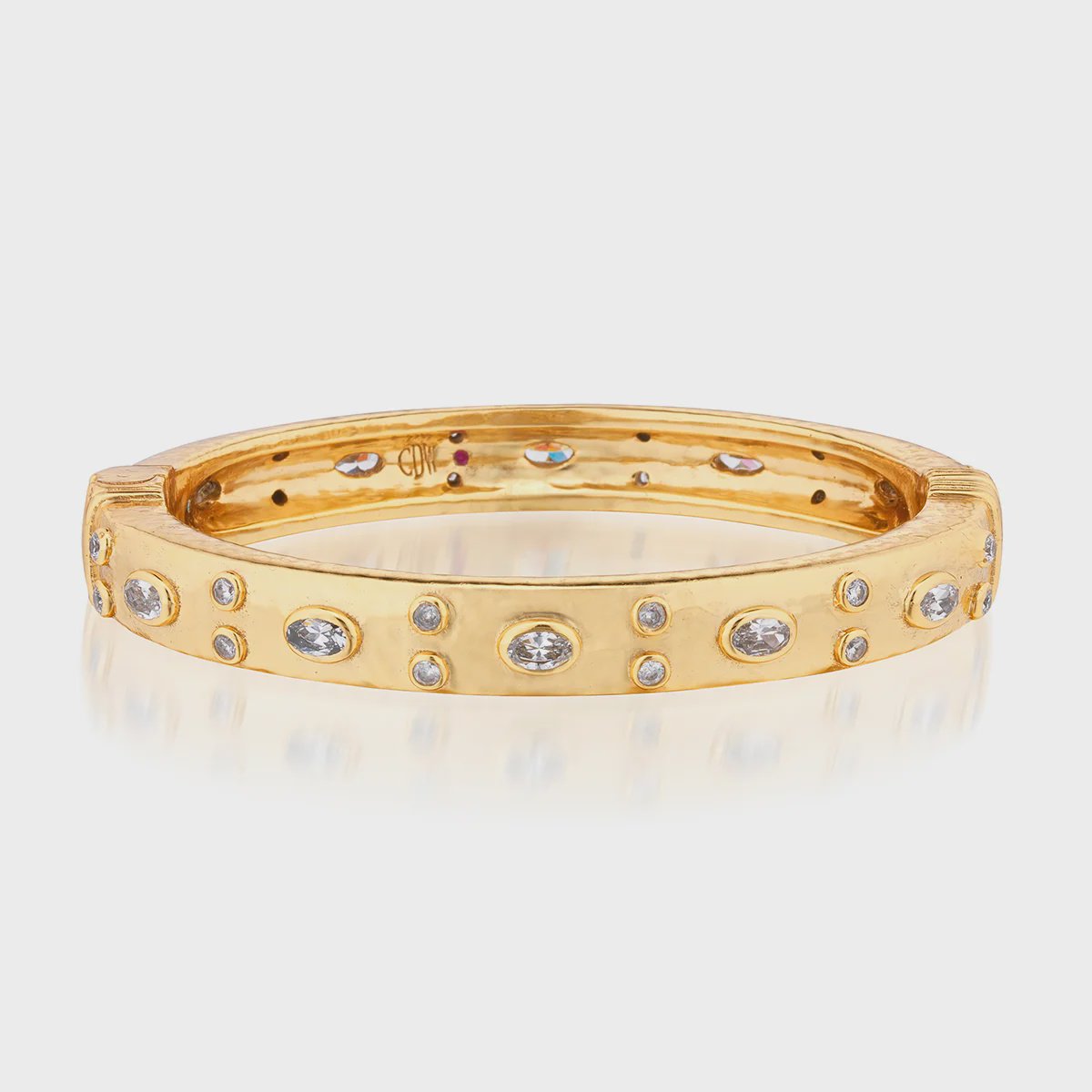 Maharani Hinged Bangle - Clear Cubic Zirconia