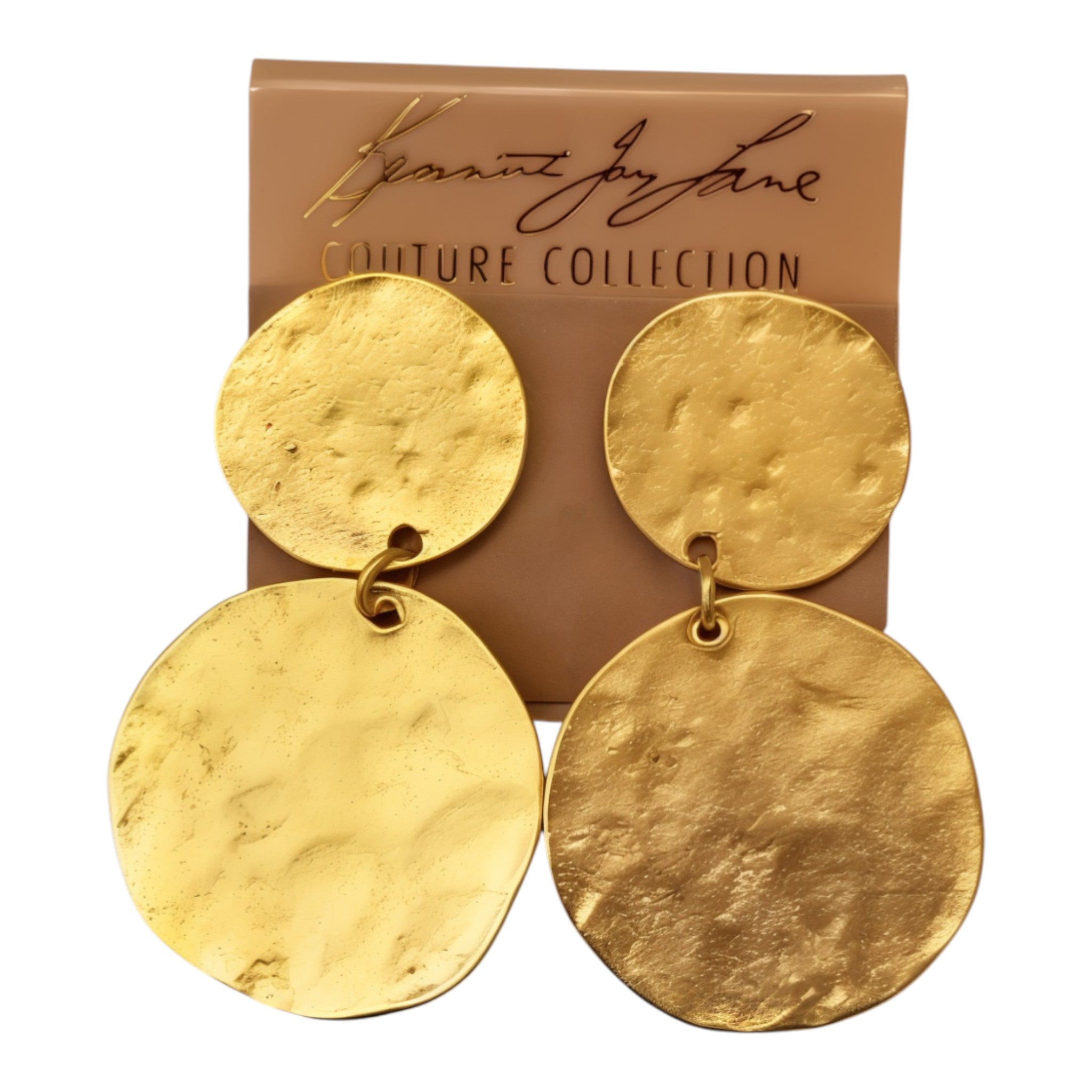2.25" Gold Double Coin Earrings