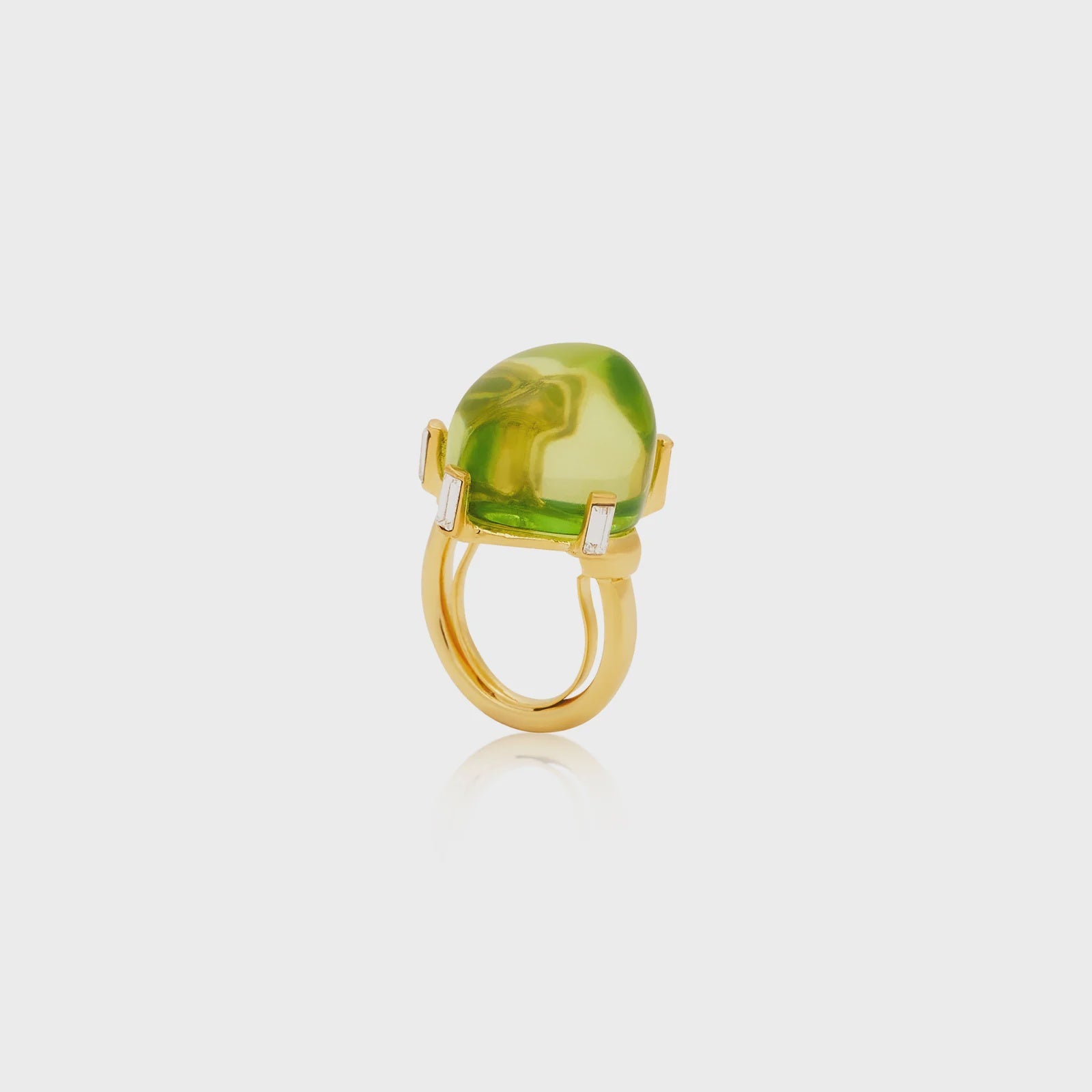 Peridot Nugget Adjustable Ring