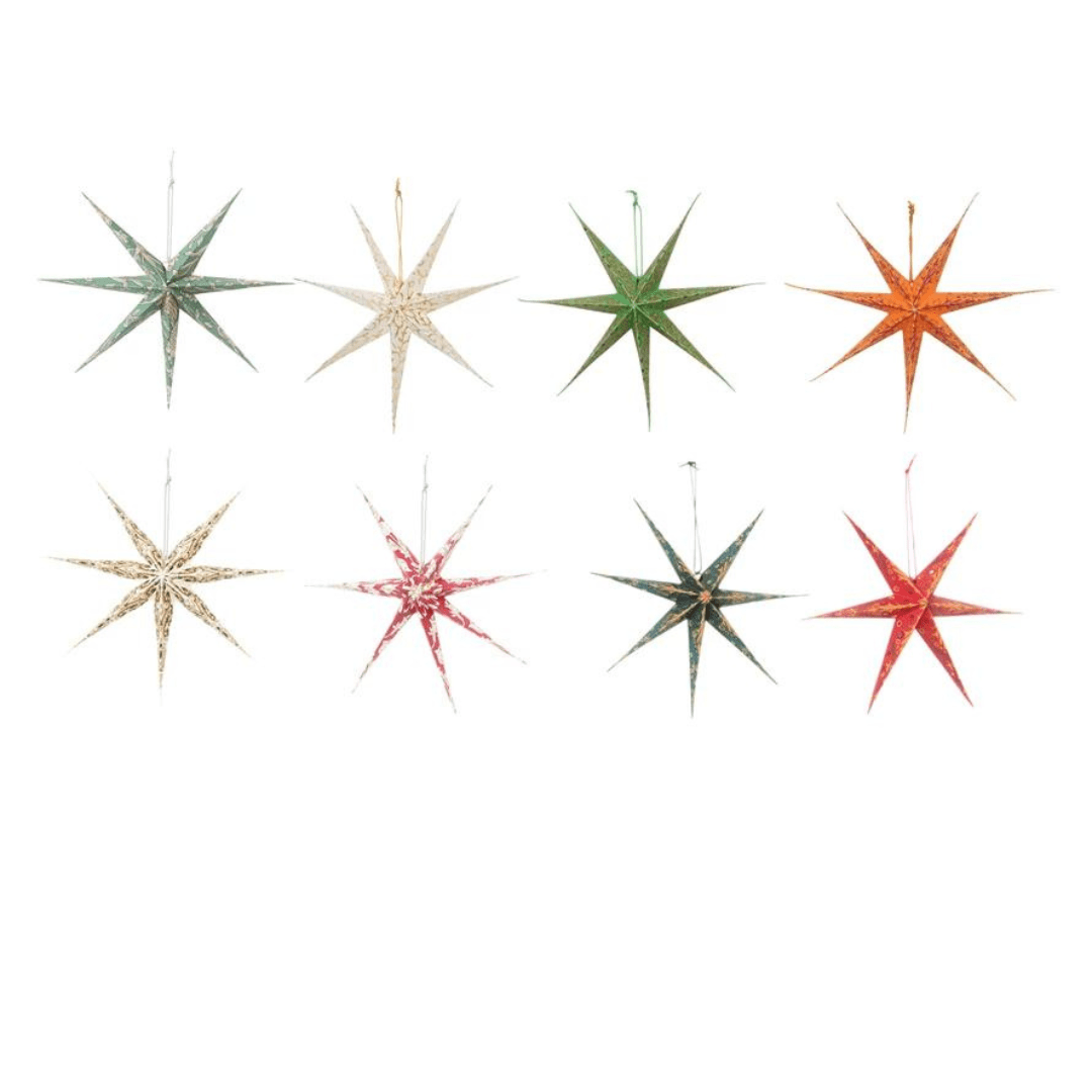 7-Point Printed Paper Star Ornament