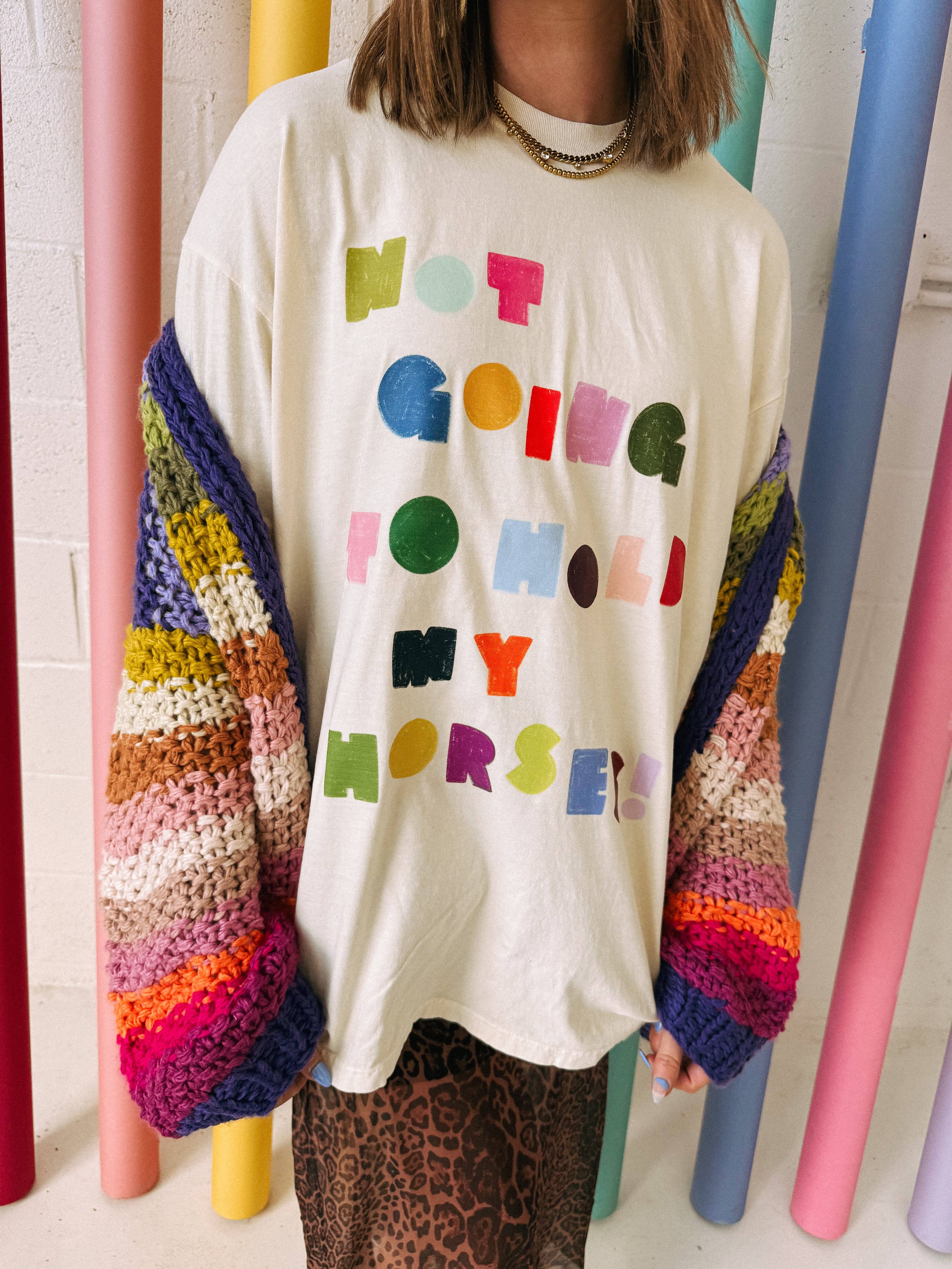 Not Gonna Hold My Horses Tee / Ivory