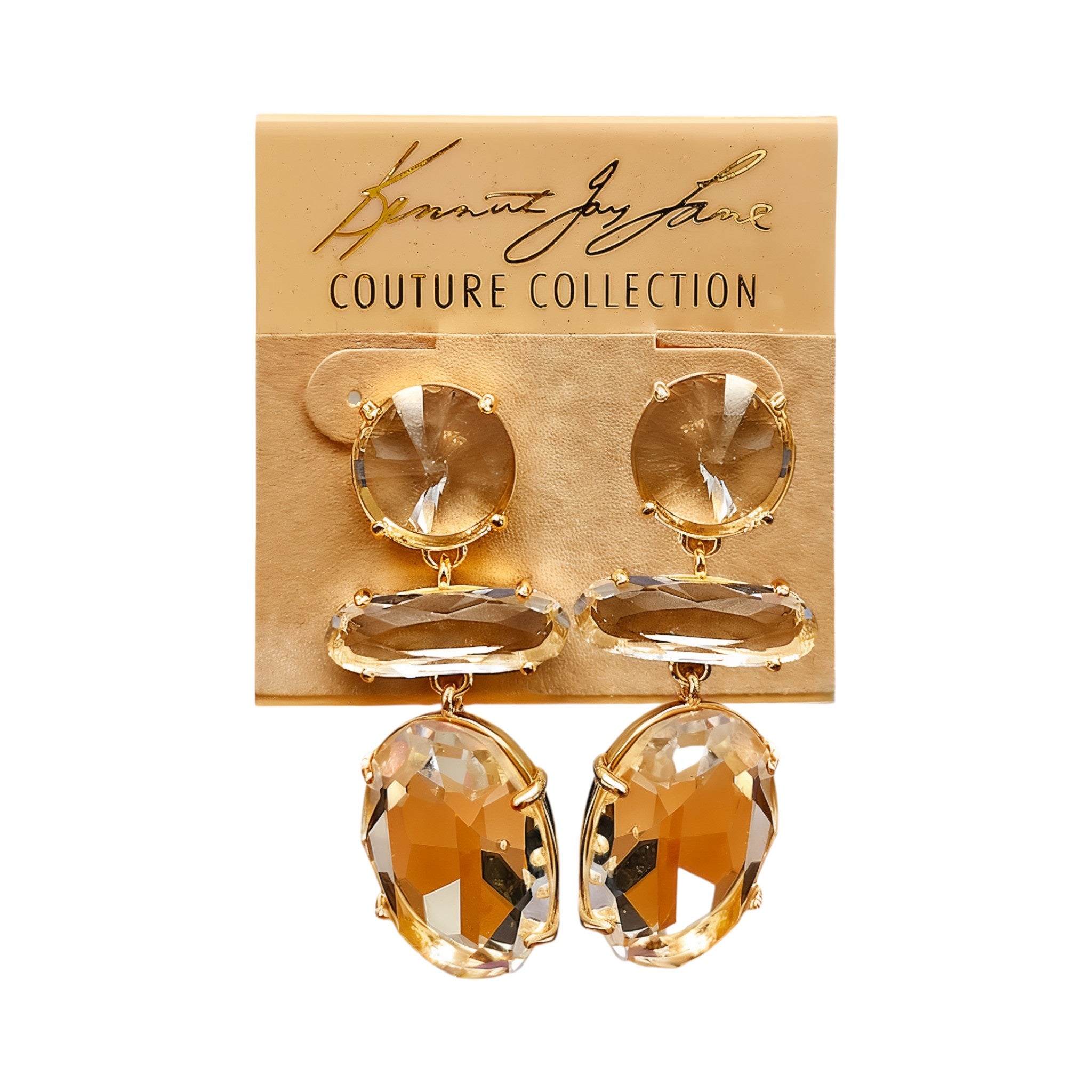 2" Tri-Shape Crystal Drop Earring