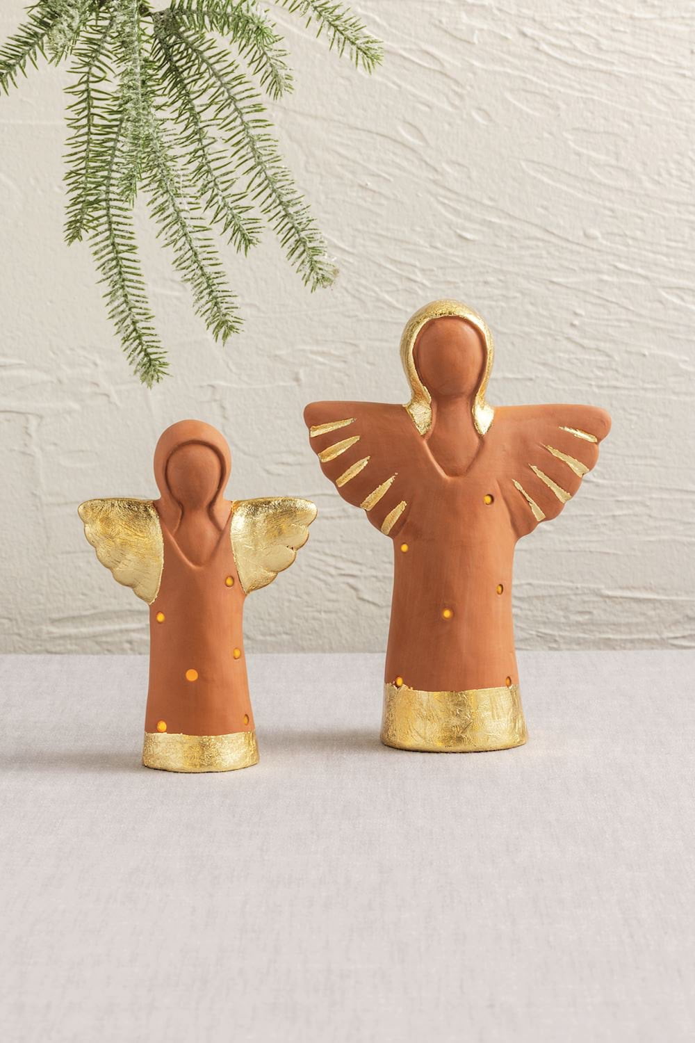 Gold Terracotta Angel Lantern