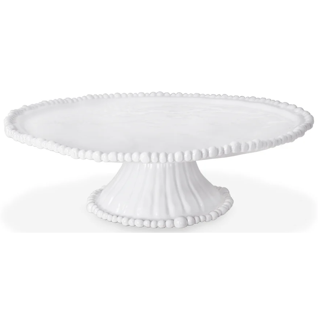 Alegria Pedestal Cake Plate, White