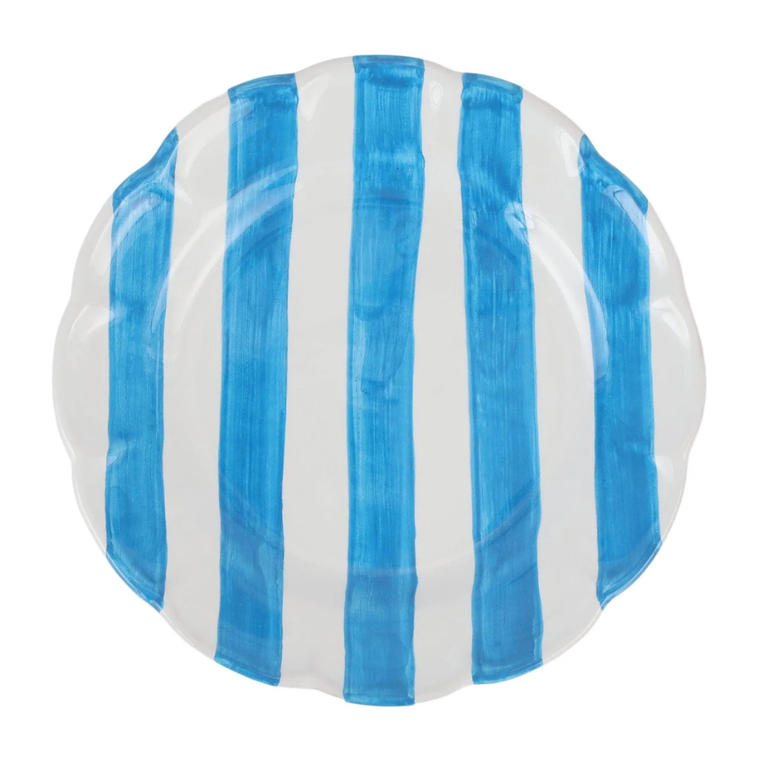 Amalfitina Stripe - Salad Plate, Aqua