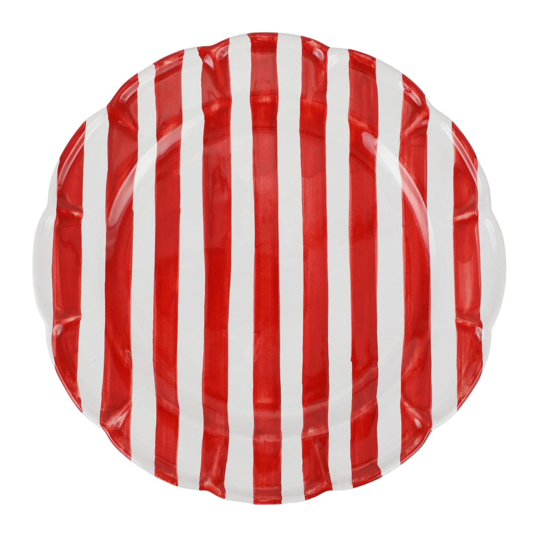 Amalfitina Stripe - Salad Plate, Red