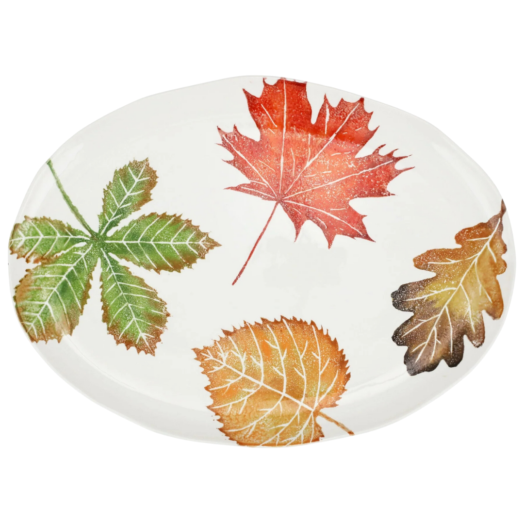 Autunno Assorted Leaves- Oval Platter, Large