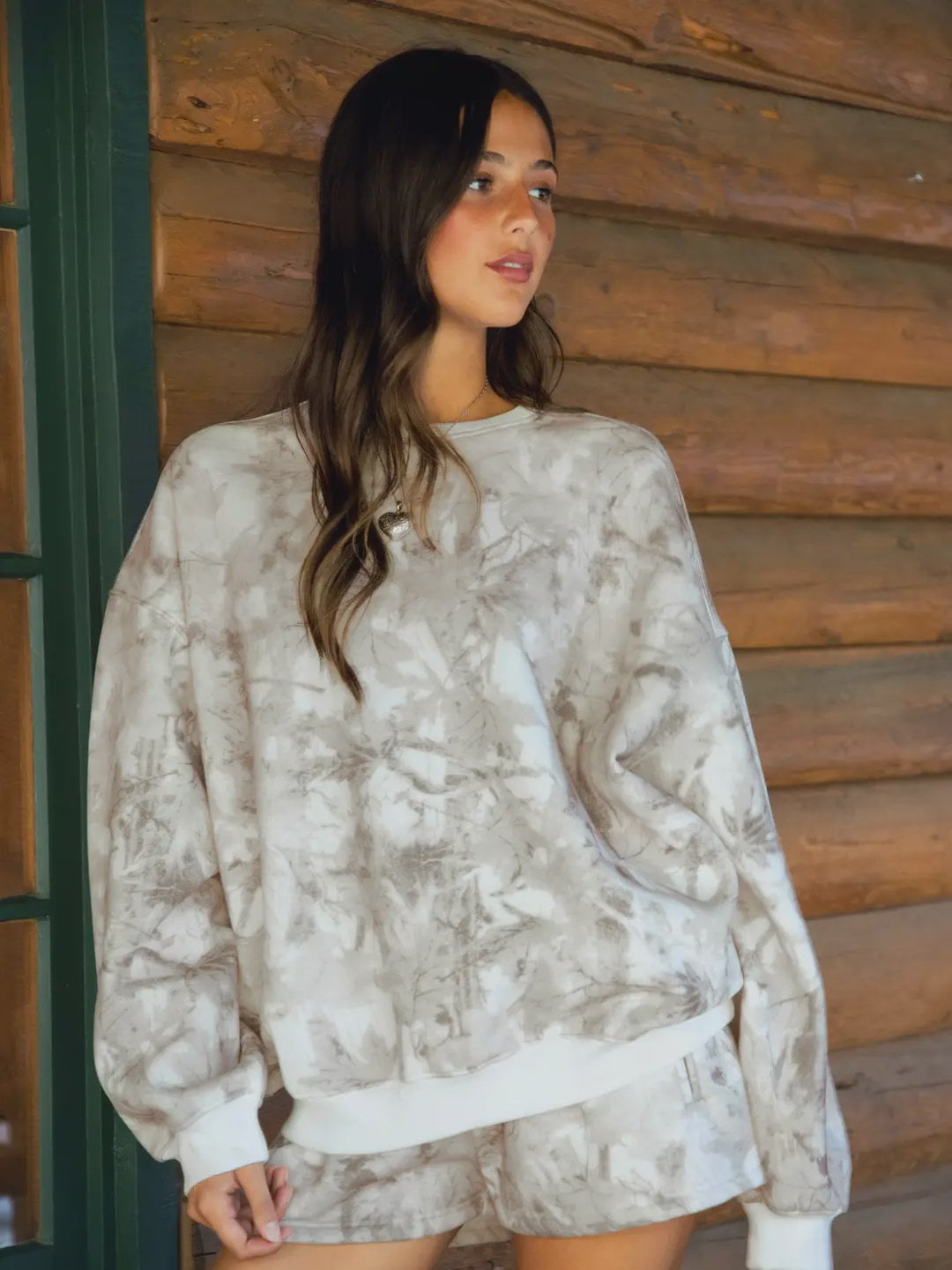 Avery Cloud Fleece Sweatshirt / Light Woodland Camo