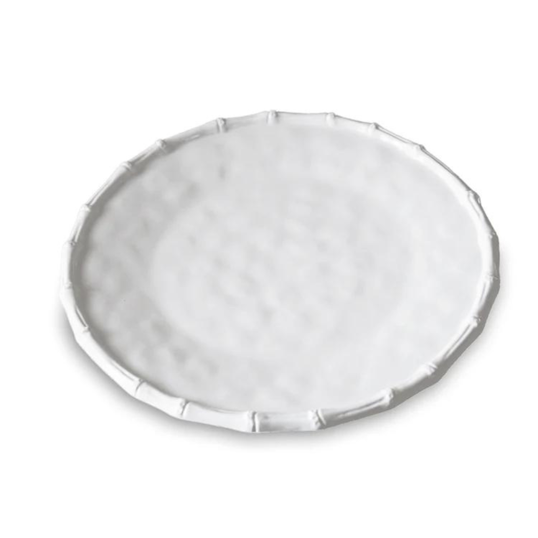 Bamboo Round Platter, White