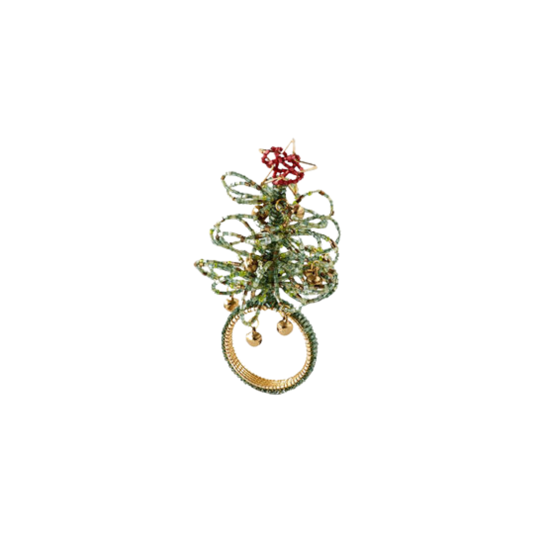 Beaded Christmas Tree Napkin Ring