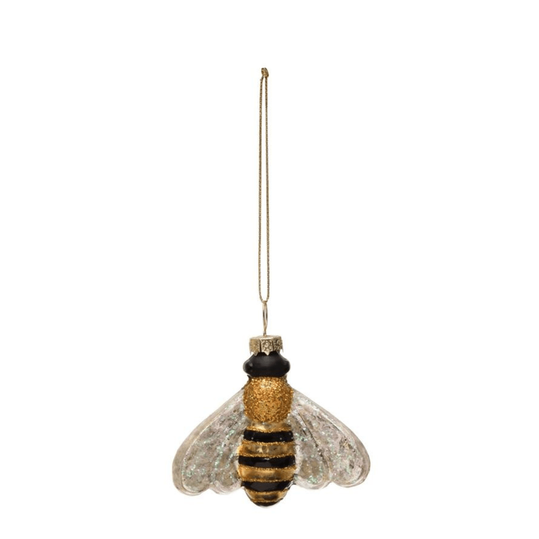 Bee Ornament with Glitter