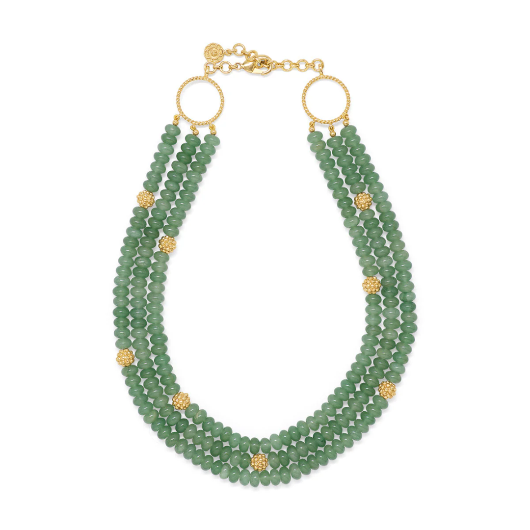 Berry & Bead Triple Strand Necklace, 18" + 2" - Meadow Jade