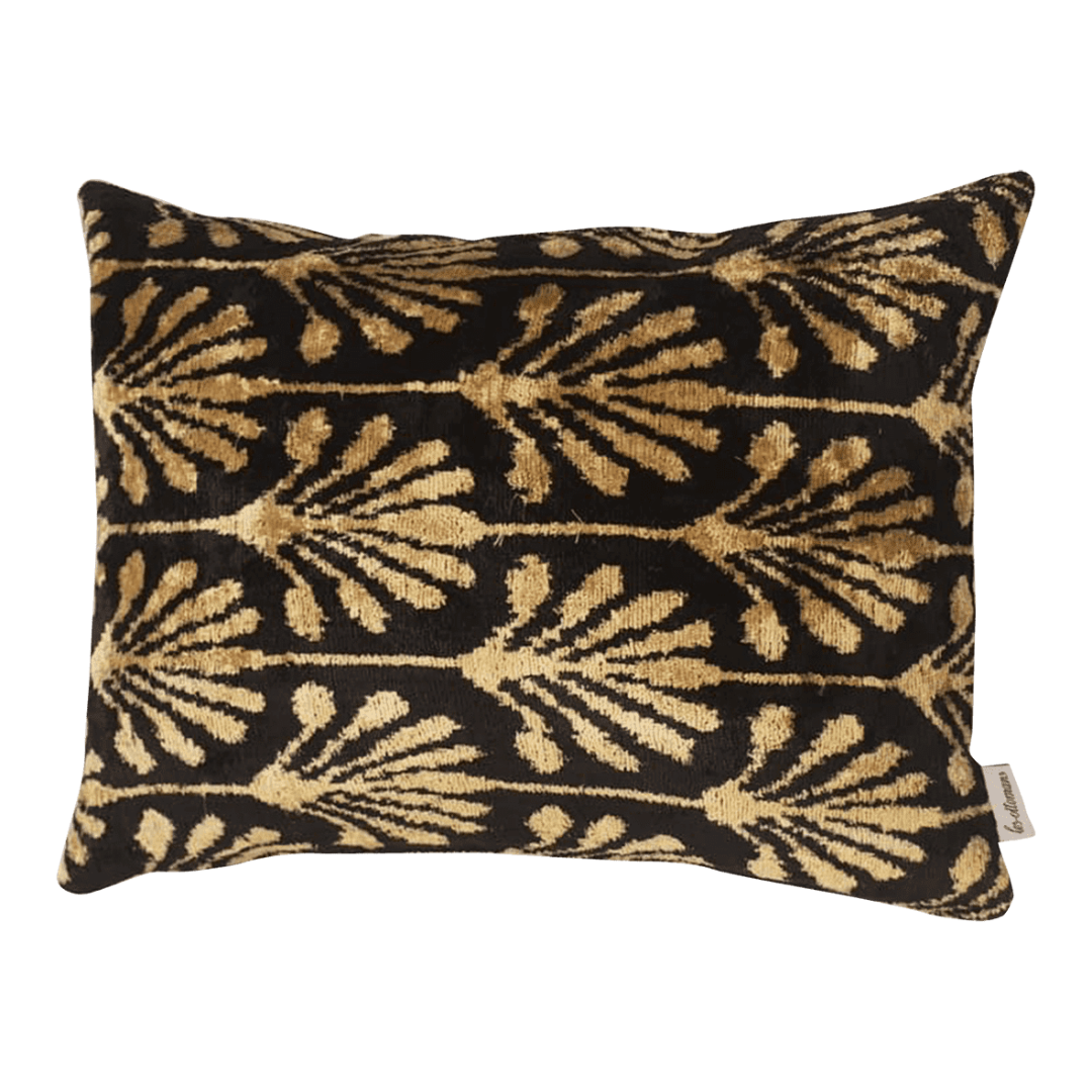 Black & Gold Floral Pillow