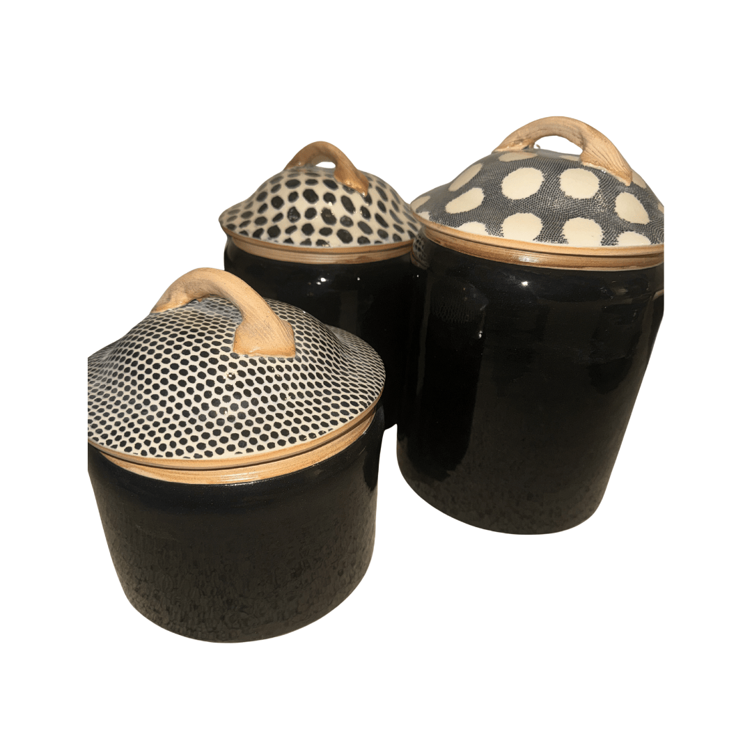 Three Piece Canister Set / Black