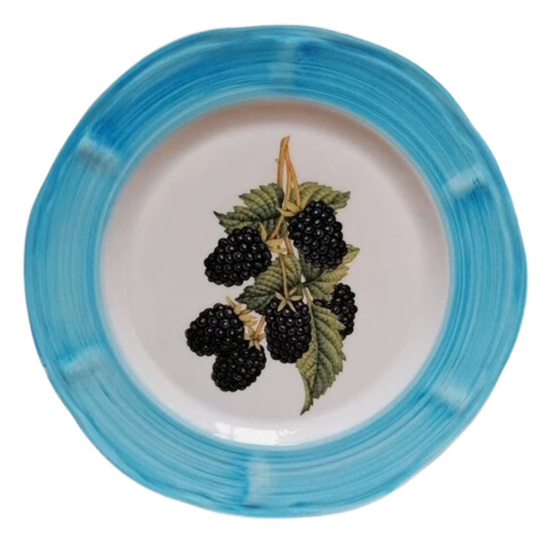 Blackberry Dinner Plate, Light Blue