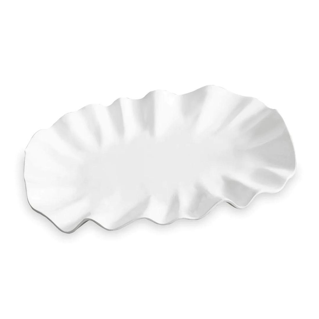 Bloom Large Oval Platter, White, Melamine