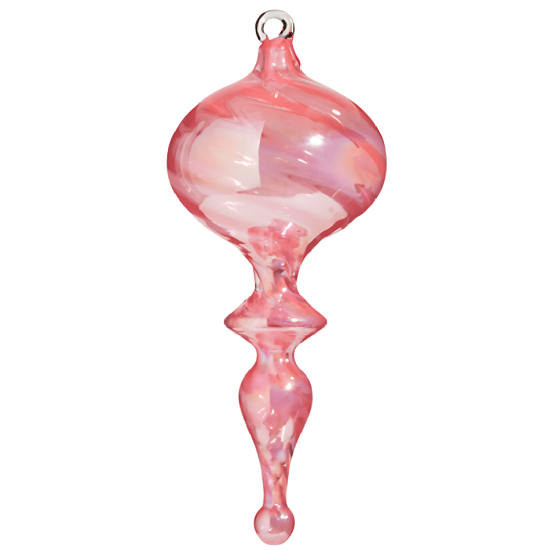 PRE-ORDER Blown Glass Finial Ornament, Pink