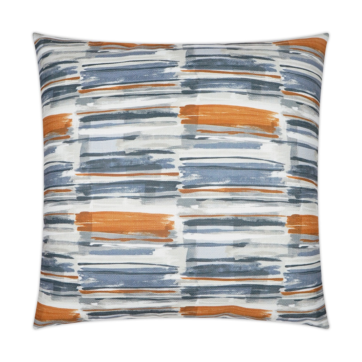 Blue & Orange Block Stripe Pillow