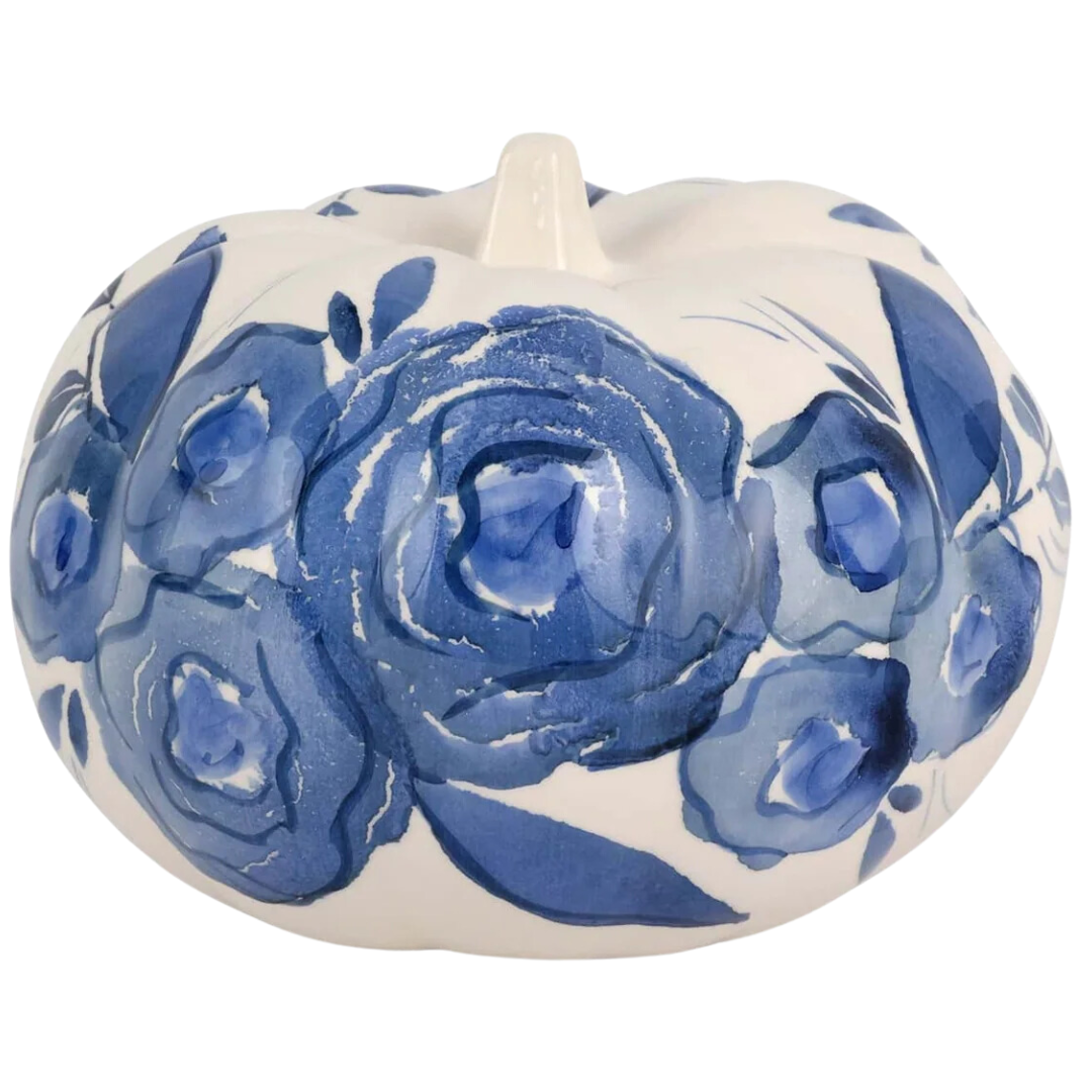 Blue Camellia - Figural Pumpkin, Small