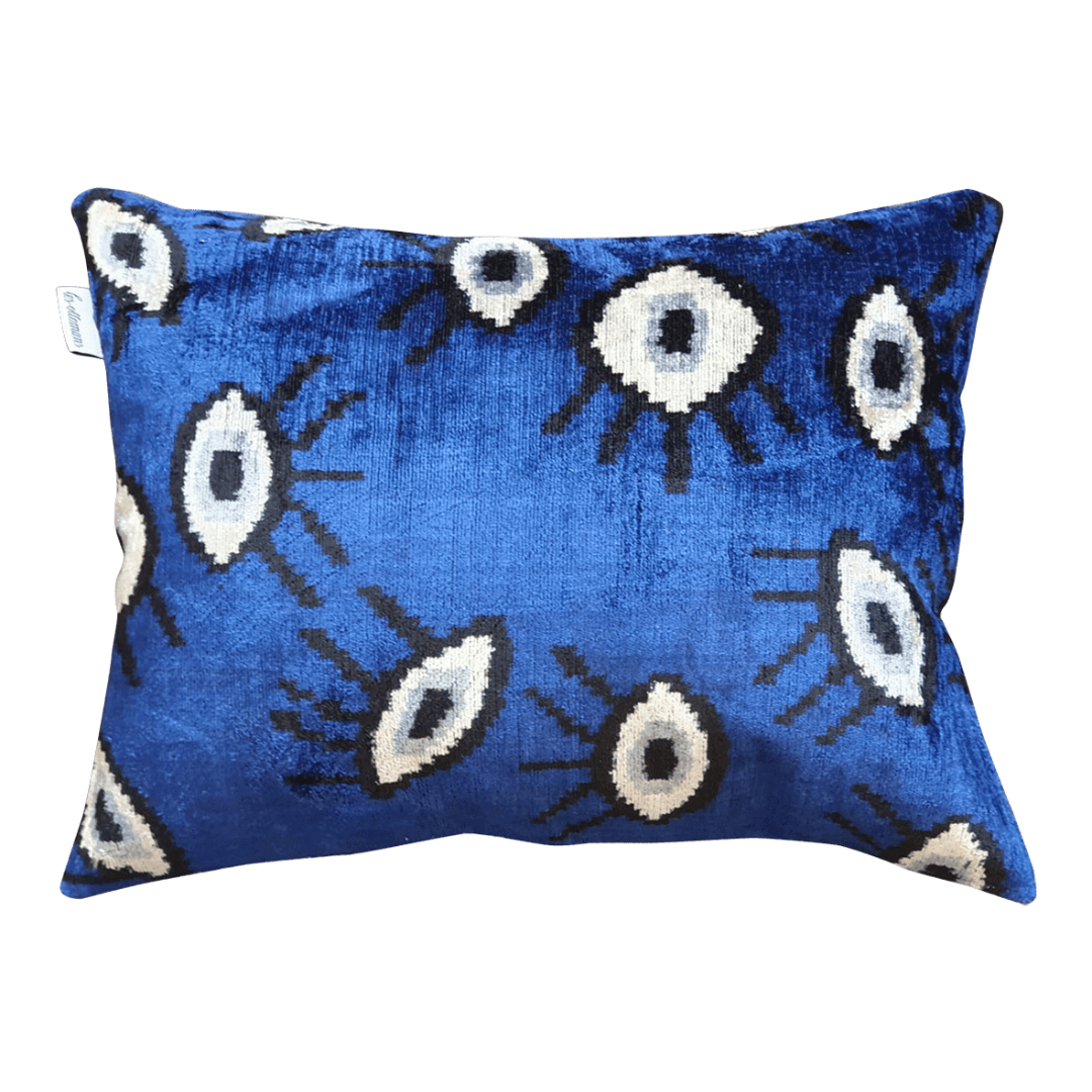 Blue Eye Velvet Pillow