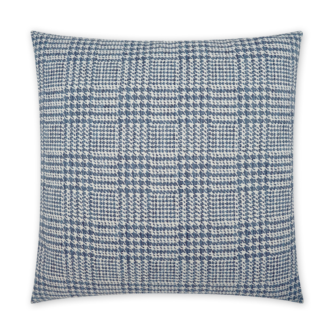 Blue Houndstooth Checker Pillow