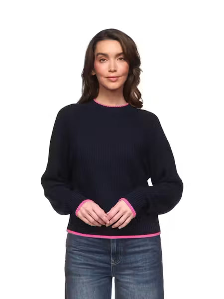 Trisha Fashioning Crew / Patriot Navy Wild Orchid